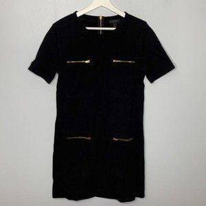 J. Crew Black Zipper Shift Dress